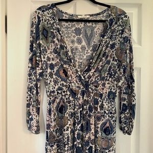 Purple & Blue Patterned Romper